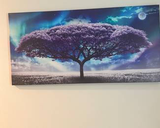 #18 - $50 - Purple tree modern canvas 29x59