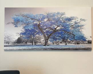 #38 - $48 - Canvas Blue / Grey tree 24x47