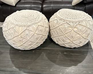 #8 - $100 - Pair of cotton woven poof