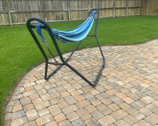#61 - $80 - Hammock canvas 111"x39x46" blue and green