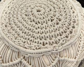 #8 - $100 - Pair of cotton woven poof