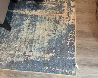 #57 - $120 - Carpet modern turquoise and browns 7'7"x10"