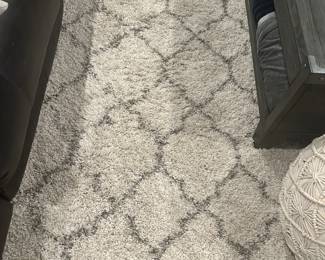 #16 - $100 - Shag rug cream & grey 7'10"x10"10 Gate Collection