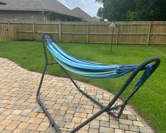 #61 - $80 - Hammock canvas 111"x39x46" blue and green
