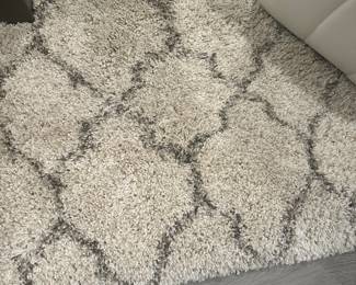 #16 - $100 - Shag rug cream & grey 7'10"x10"10 Gate Collection