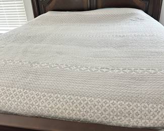 #26 - $450 - King size bed brown inlaid 69"H Serta with Carterson firm with pillow top
