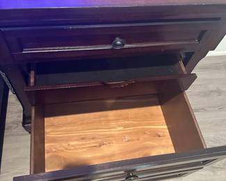 #51 - $80 - Brown night stand 2 drawers with secret drawer 30Hx29Wx18D