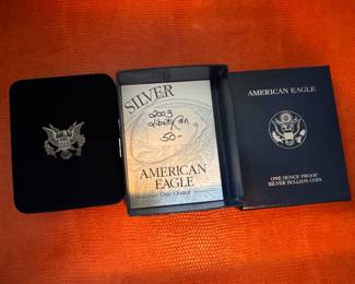 #L - $50 - American silver Eagle 2003 coin in case & box