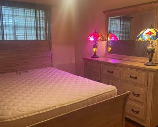 6 drawer dresser with mirror part of bedroom set, whole set $ 375