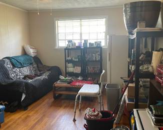 new shoes, cleaning supplies, tools, planters