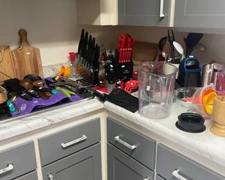 cutting boards , knives , motor and pestle