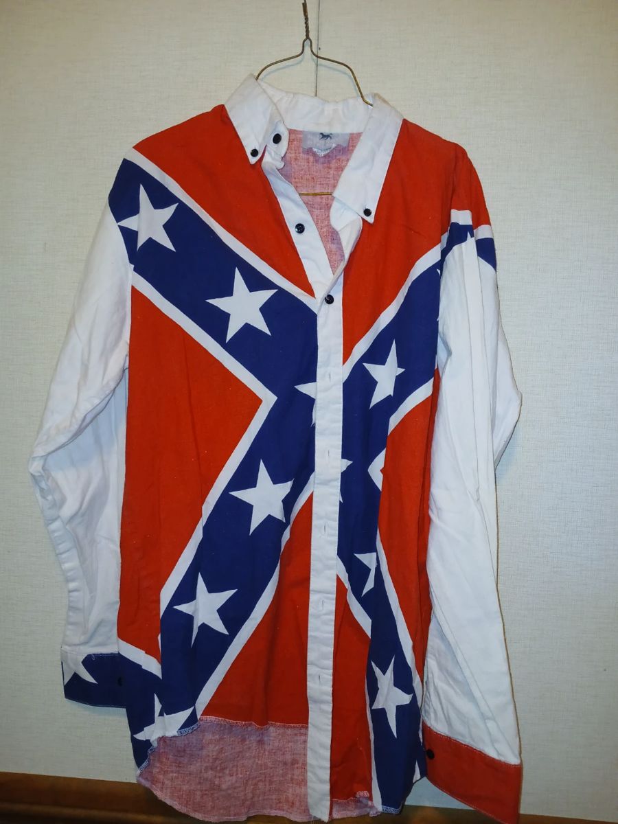 Wild confederate flag vintage cowboy shirt.