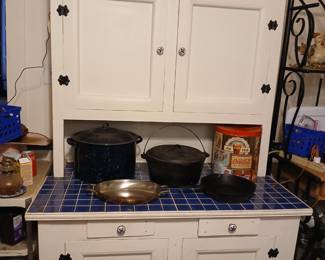 Vintage cast iron and canning items.