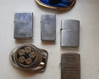 Vintage zippo lighters.