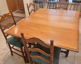 5 Piece antique ladder-back dining set