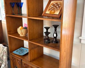 Midcentury wall unit bookcase cabinet