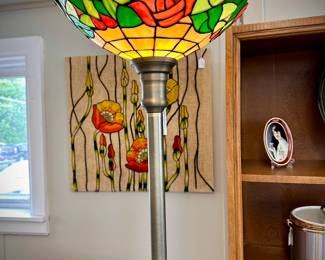 Torchiere Stained Glass Lamp