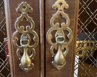 French Farmhouse Secretary Hutch Cabinet Hardware