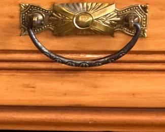 Antique Eastlake Mirrored Dresser - awesome hardware