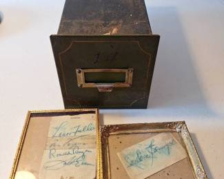 Autographs from Cattle Queen of Montana including Ronald Reagan And Vintage Card File Drawer