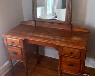 Vintage Wooden Vanity Chair