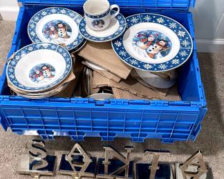 Christmas China Set Plates, Bowls, Saucers, Coffee Cups