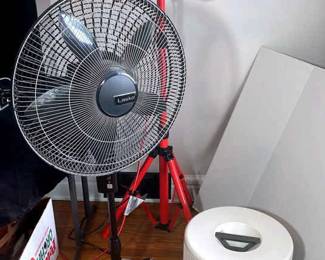 Commercial Electric Double Bulb Halogen Light, Lasko Fan, Honeywell Hepa Air Purifier