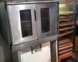 General Electric Commercial Convection Oven, Trays, Bakers Rack Stand, Pans And Supplies
