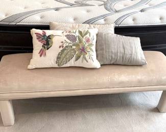 Upholstered Bench With Accent Pillows