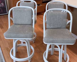 Four Ratan Bar Stools