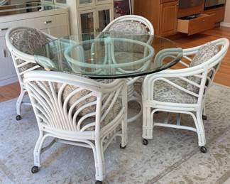 Rattan Table Five Chairs