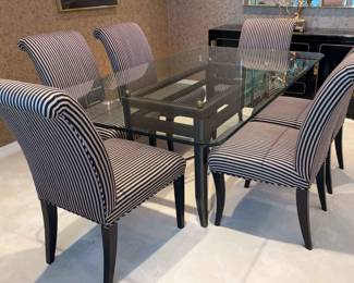 Glass Topped Dining Room Table Chairs