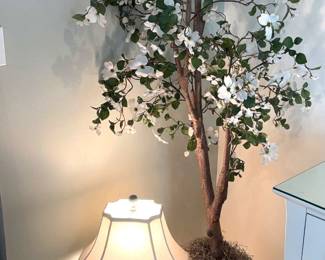 Accent Lamp, Small Bowl Artificial Plant Tree