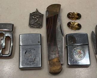 Random Collectibles Gucci Buckle, Knives, Lighters CYO Athletics Badge