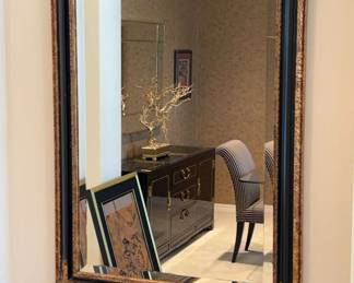 Black Gold Framed Beveled Mirror