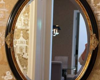 Wood Framed Oval Mirror