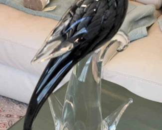 Vintage Glass Bird Sculpture