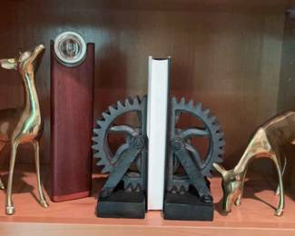 Wood Kaleidoscope, Bookends Brass Figurines
