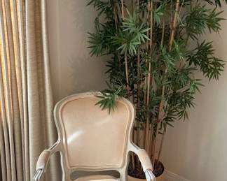French Influenced Accent Chair Plant For Staging