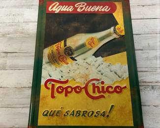Man Cave Tin Agua Buena Mineral Water Hanging Wall Sign
