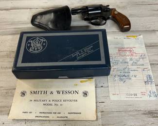 1955 .38 Special Military Police Revolver Pistol with original box and manual