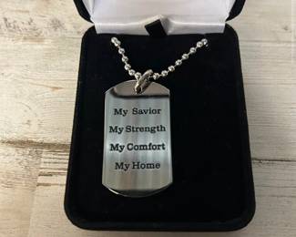 Kay Jeweler’s Stainless Steel Dog Tag Necklace
