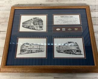 Vintage H.L Scott Train Wall Art California Zephyr Rio Grande Western Pacific Burlington