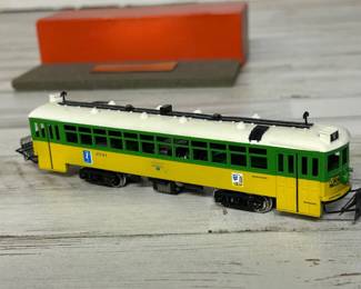 Vintage Los Angeles Railway Type L streetcar, still in its original packaging