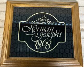 Vintage Mirrored Herman Joseph’s 1868 Beer Sign Wall hanging Man Cave