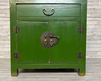 Rustic Green old village Chinese side table cabinet