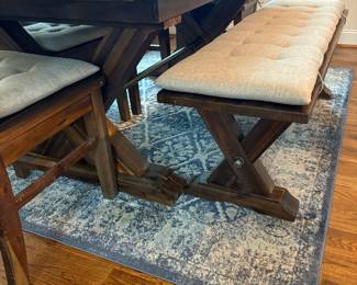 7x5 light blue and light gray rug