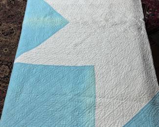 Antique quilt, blue and white
