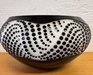 Sasaki Lynk Art Deco Glass Bowl as is