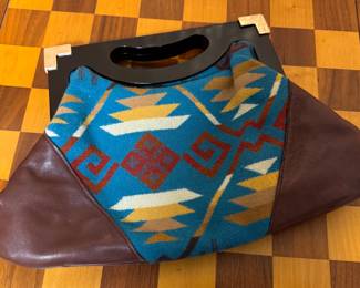 Stylish leather and blanket style purse